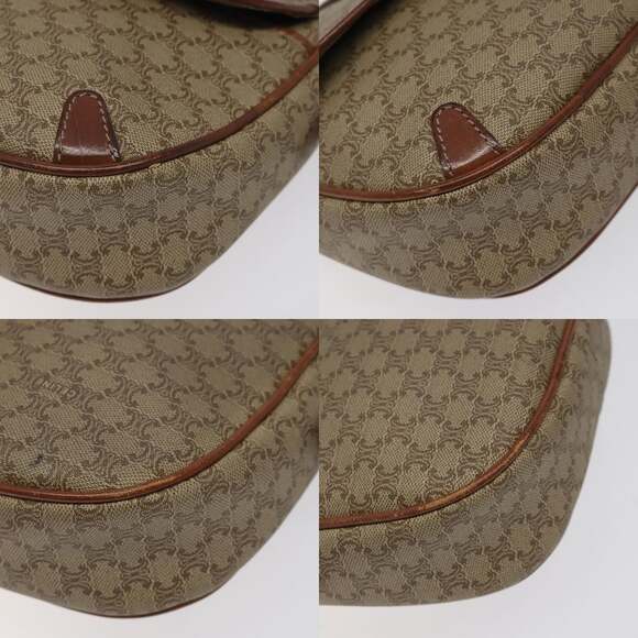 CELINE Macadam Canvas Shoulder Bag Beige Gold - Picture 10 of 12